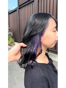 リドルヘアー 石井町店(Riddle HAIR) インナーイヤリングカラーパープルダブルカラーブリーチ