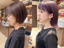 イルミナカラームーンライトは少しトーンをあげたイルミナカラーのショート・ミディに女性らしさをプラス。