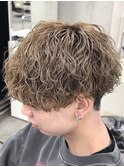 熊本メンズパーマ ブリーチカラー 波巻きスパイラル