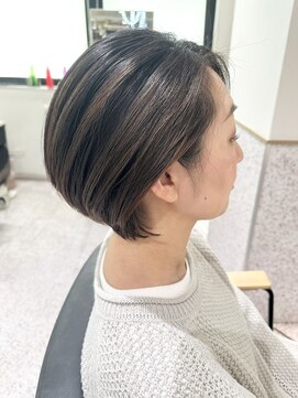 ゼストソエル(ZEST soell) ブリーチなしハイライト×丸みショート