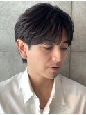 ビジネスヘア　シャドウパーマ　フェザーパーマ　センターパート