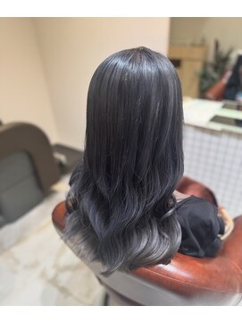 ファスナーグランデ(fustener grande) チャコールグレー(ブリーチ毛オンカラー)