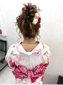 おだんごヘア/アップヘア/祭りヘアセット