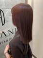 アマニ ヘアー ホスピタル(AMANI. HAIR HOSPITAL) ストレート後のカラー。深めのピンクが素敵です。