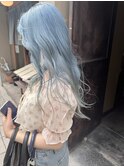 アイスブルー　ブルーカラー　青色　韓国　ハイトーン　ブリーチ