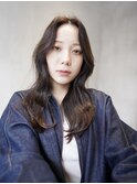 ロングレイヤーカット顔周りレイヤーウルフハッシュカット韓国