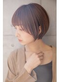 大人可愛い20代30代40代黒髪前下がりショートボブ丸みショート◎