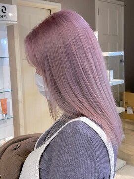 ベレーザ 渋谷(BELEZA) ba506_ニュアンスカラーベビーバングミルクティーピンクボブルフ