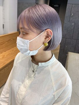 アルバム 銀座(ALBUM GINZA) ミニボブ_アースカラーくびれヘアツートンカラー_ba371202