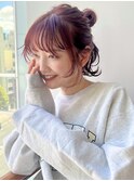 ピンクブラウン/ミディアム/ヘアアレンジ/学割U24
