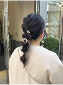 編み下ろし/ヘアアレンジ/ヘアセット/ダウンスタイル/編み込み