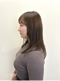地毛風ストレート×透明感ベージュ20代30代40代