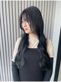 10代20代ロングヘアブルーブラック