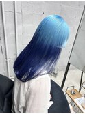 ブルー　アクアブルー　グラデーション