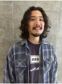 ロン毛メンズカットパーマサーフ大人色気