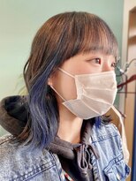 ヘアークルーズピース (hair cruise Piece)&nbsp;インナーカラー.ネイビーブルー/レイヤーボブ