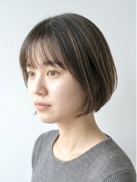 ブロッサム 東久留米店(Blossom) 透明感グレージュ◎前髪あり大人ショートボブスタイル