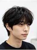 マンバンセンター分けマンバンヘアマッシュパーマツイストパーマ