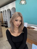 アース 熊本嘉島店(HAIR&MAKE EARTH)&nbsp;ダブルブリーチ×ミルクティーベージュ