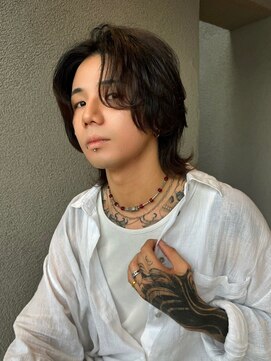ロンド ラマ 岐阜(Lond bla-ma) メンズミディアムウルフ×ニュアンス毛流れ【Lond伊藤メンズ】