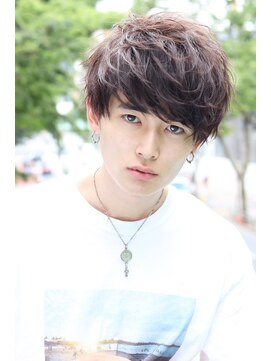 ネイビー(NAVY) シアオーバーマッシュ 2ブロック束感 立体感 ラフムーブパーマ