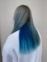 アース コアフュールボーテ 上尾店(EARTH coiffure beaute) 【韓国風】トリプルカラー×インナーカラーのオーシャンブルー