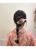 タイトアレンジ　袴　ヘアセット