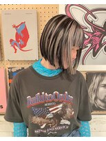 イェン(Yen.)&nbsp;コントラストハイライト　ローライト　デザインカラー　ミニボブ