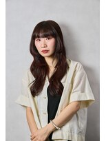 ザセカンドバイジャスミン(THE 2ND by JASMINE) ぱっつん前髪顔まわりカットボルドーカラー