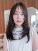 韓国レイヤー顔周りカット透明感カラー髪質改善艶髪シースルー