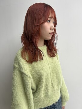 ロックス バイ マグ 松本(rocks BY MAG) ブリーチカラーアプリコットオレンジレッドピンク韓国