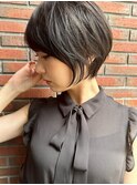 透明感ダークブラウン/ショート/顔まわりカット/レイヤーカット