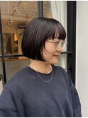 ボブ　顎ラインボブ　切りっぱなし　内巻きボブ　20代30代