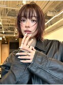 顔周りレイヤーカットくびれヘアミルクティーベージュカラー韓国