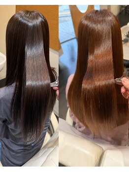 ビーアップヘアー(be:up hair)の写真/うねり・広がりを抑える自然な縮毛矯正で艶髪へ