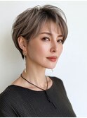 ◇大人可愛い20代30代40代50代前下がりショートボブ丸みショート