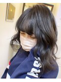 韓国風ゆるふわセミロング&/外国人風/グレーアッシュ