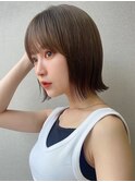 ぱつっとボブ×グレージュ