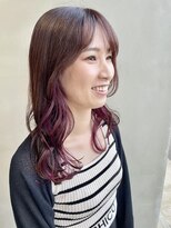 ヘアー アイス 御器所本店(HAIR ICI) インナーカラーワインレッドボルドーレッドパープル
