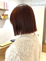 センスヘア(SENSE Hair) 丸くならないボブ×ブリーチなしオレンジブラウン