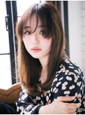 +animo吉川美南+ウザバング!アッシュピンクのレイヤーロングO