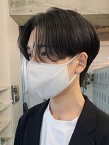 センターパートニュアンスパーマガイルヘアコンマヘア黒髪