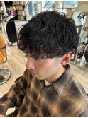 波巻きスパイラルパーマメンズマッシュパーマツイストパーマ