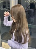 ブリーチなしで作るヘーゼルベージュ♪