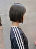 切りっぱなしボブ×前下がりボブ×縮毛矯正