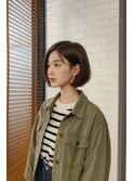 まわりと差がつく大人ショート×オリーブベージュ