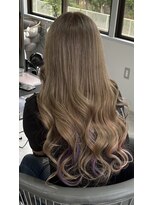 ヴァンクラウド 奈良店(VENT-CLOUD)&nbsp;ミルクティーベージュ×ピンク&パープル6Dエクステインナー