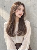縮毛矯正×ブラウンストレートロング艶髪サラサラ