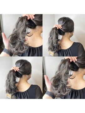 五角髪 ブリーチ無しのダークインナーカラーそしてグレージュ