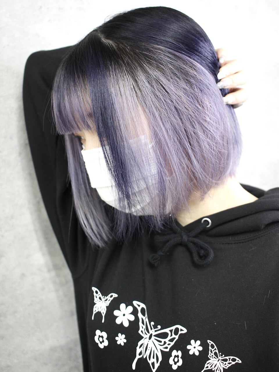 インナーカラー パープル&ラベンダーホワイト アンブレラカラー